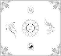 12_강서중묘 널방 천장중심_하늘·별자리무늬_연꽃과 해,달.jpg 이미지 입니다.